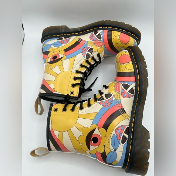 RARE Dr. Martens Vegan Leather 1460 Retro Kemble Lace Up Boots Combat Size 7 Y2K - Picture 8 of 14